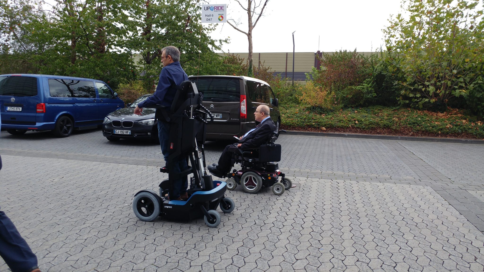 UpnRide Israeli startup for upright wheelchair testing the product on urban terrain