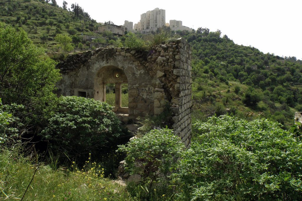 Lifta is a historical site located at the entrance to Jerusalem where rain water collects in a pool
