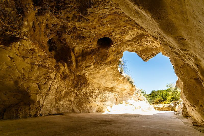 Beit Guvrin national park has ancient Roman ruins and a network of limestone bell-shaped caves